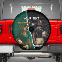 Personalised New Zealand And South Africa Rugby Spare Tire Cover 2024 All Black Springboks Mascots Together LT14 - Polynesian Pride