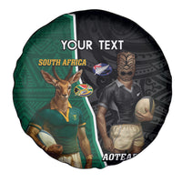 Personalised New Zealand And South Africa Rugby Spare Tire Cover 2024 All Black Springboks Mascots Together LT14 - Polynesian Pride