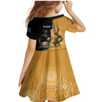 Personalised New Zealand And Australia Rugby Family Matching Mermaid Dress and Hawaiian Shirt 2024 All Black Wallabies Mascots Together