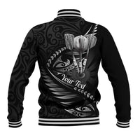 Personalised All Black New Zealand Darts Baseball Jacket Aoteroa Fern Maori Galaxy Style
