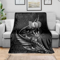 Personalised All Black New Zealand Darts Blanket Aoteroa Fern Maori Galaxy Style