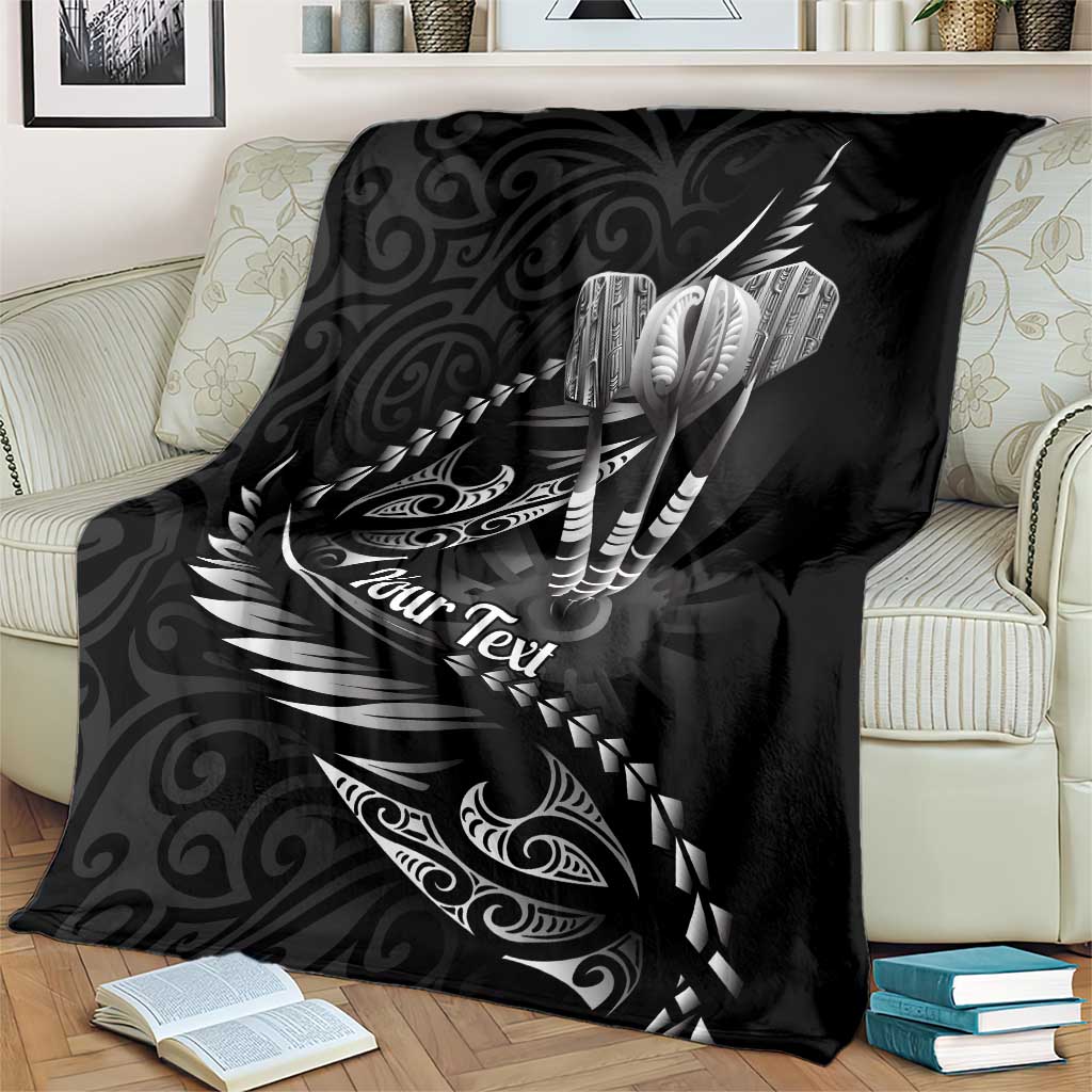 Personalised All Black New Zealand Darts Blanket Aoteroa Fern Maori Galaxy Style