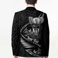 Personalised All Black New Zealand Darts Blazer Aoteroa Fern Maori Galaxy Style - Polynesian Pride