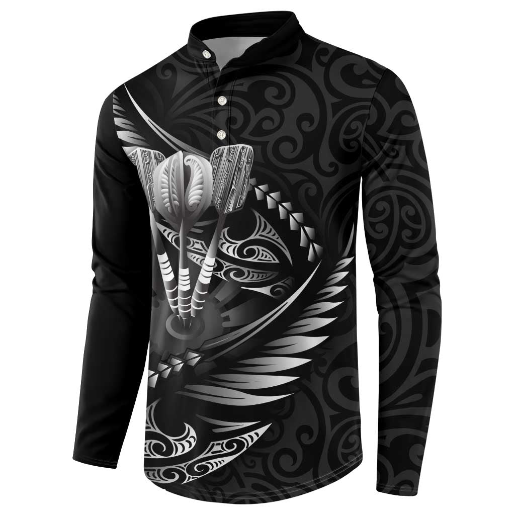 Personalised All Black New Zealand Darts Button Sweatshirt Aoteroa Fern Maori Galaxy Style