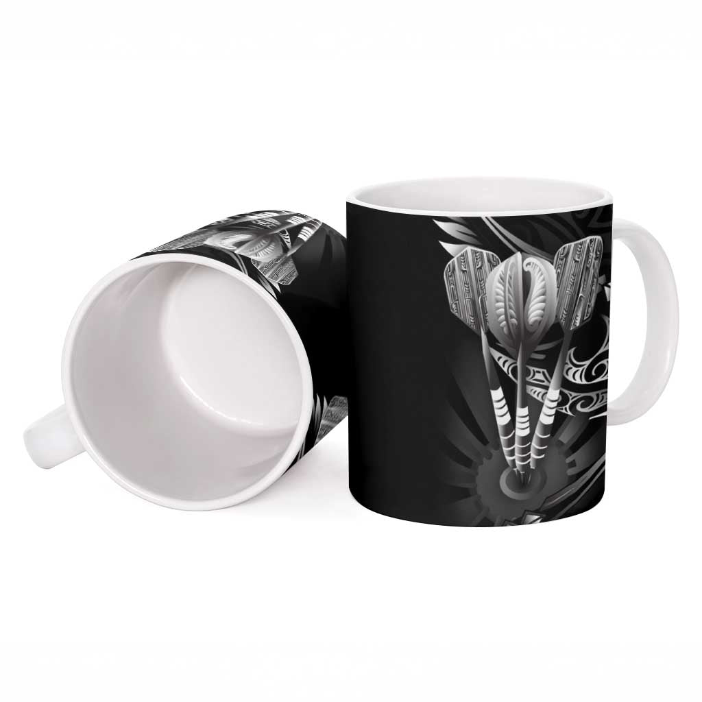 All Black New Zealand Darts Ceramic Mug Aoteroa Fern Maori Galaxy Style - Polynesian Pride