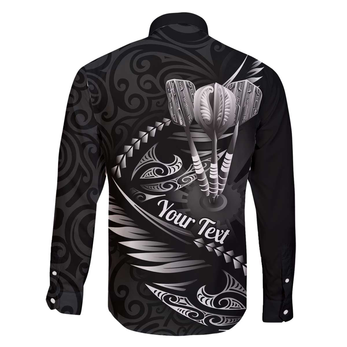 Personalised All Black New Zealand Darts Family Matching Off The Shoulder Long Sleeve Dress and Hawaiian Shirt Aoteroa Fern Maori Galaxy Style