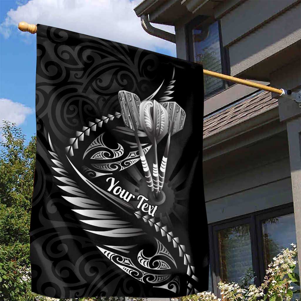 Personalised All Black New Zealand Darts Garden Flag Aoteroa Fern Maori Galaxy Style