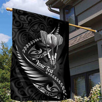 Personalised All Black New Zealand Darts Garden Flag Aoteroa Fern Maori Galaxy Style