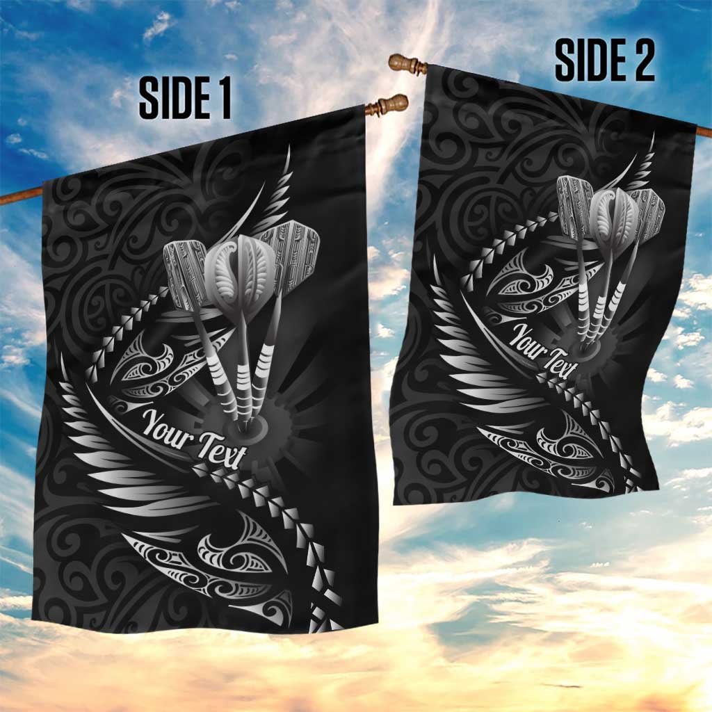 Personalised All Black New Zealand Darts Garden Flag Aoteroa Fern Maori Galaxy Style