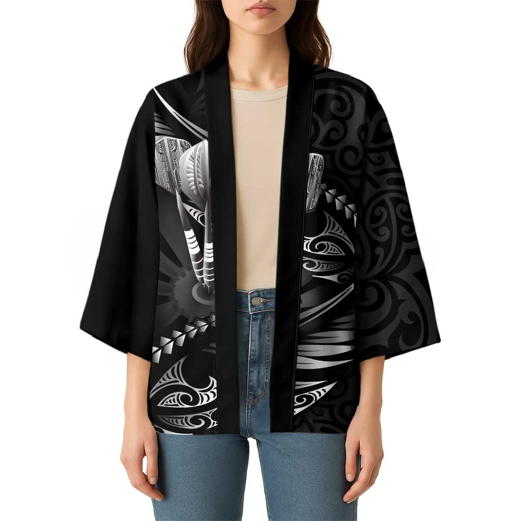 Personalised All Black New Zealand Darts Kimono Aoteroa Fern Maori Galaxy Style - Polynesian Pride