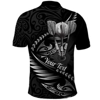 Personalised All Black New Zealand Darts Polo Shirt Aoteroa Fern Maori Galaxy Style