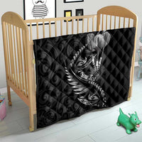 Personalised All Black New Zealand Darts Quilt Aoteroa Fern Maori Galaxy Style