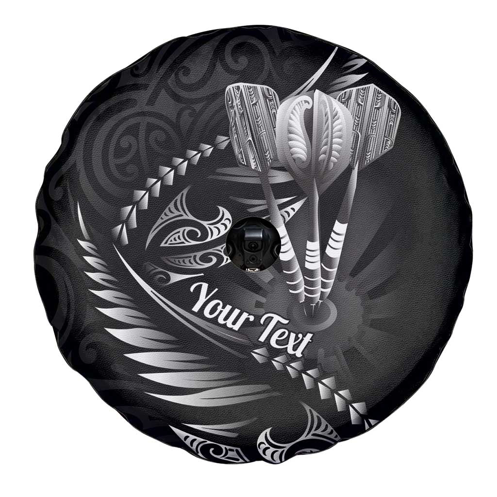 Personalised All Black New Zealand Darts Spare Tire Cover Aoteroa Fern Maori Galaxy Style