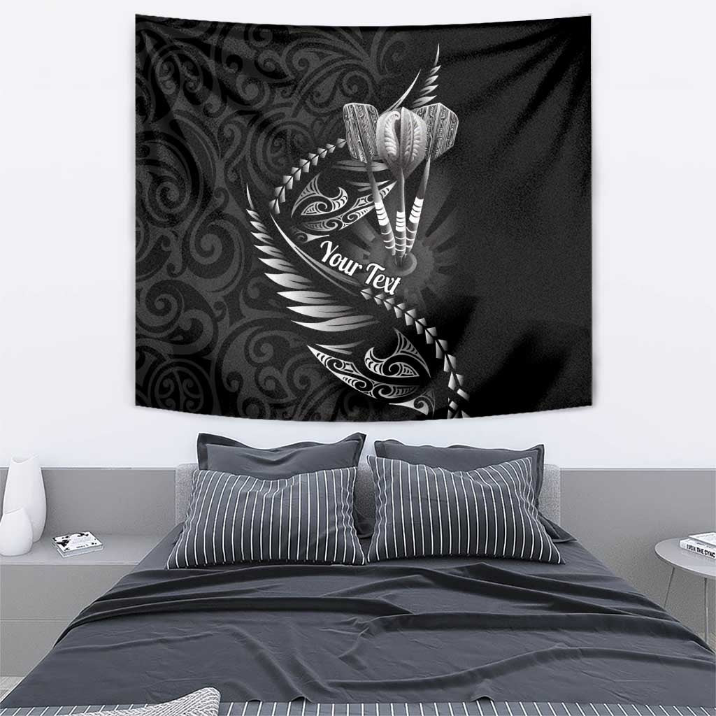 Personalised All Black New Zealand Darts Tapestry Aoteroa Fern Maori Galaxy Style