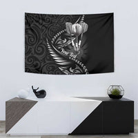 Personalised All Black New Zealand Darts Tapestry Aoteroa Fern Maori Galaxy Style