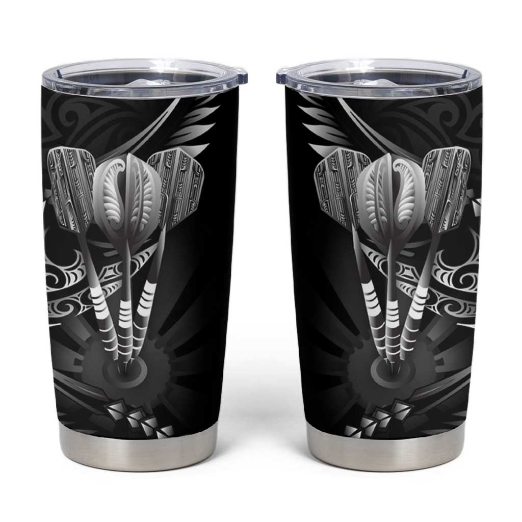 All Black New Zealand Darts Tumbler Cup Aoteroa Fern Maori Galaxy Style