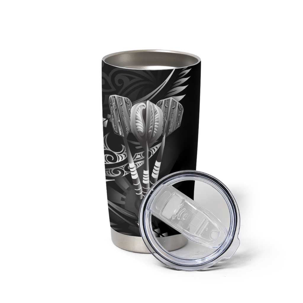 All Black New Zealand Darts Tumbler Cup Aoteroa Fern Maori Galaxy Style