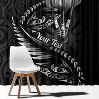 Personalised All Black New Zealand Darts Window Curtain Aoteroa Fern Maori Galaxy Style