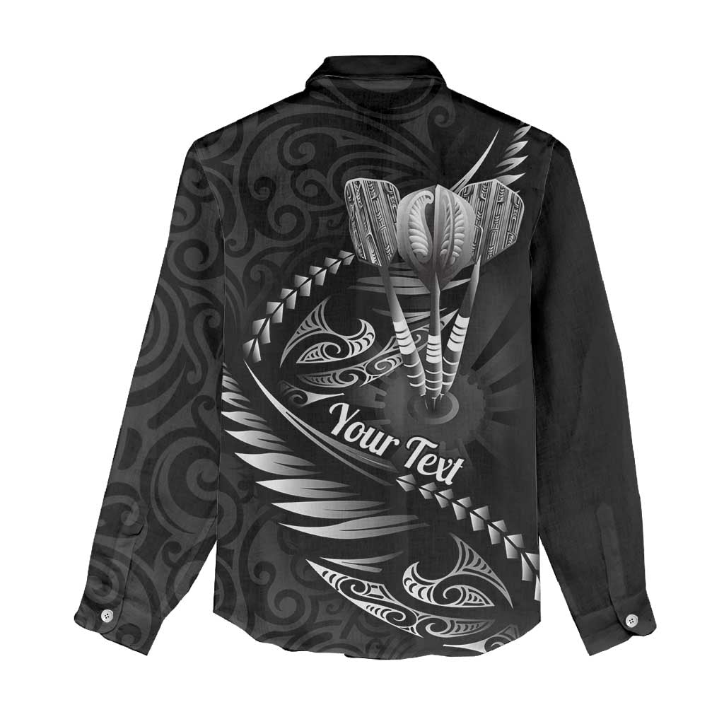 Personalised All Black New Zealand Darts Women Casual Shirt Aoteroa Fern Maori Galaxy Style