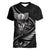 Personalised All Black New Zealand Darts Women V-Neck T-Shirt Aoteroa Fern Maori Galaxy Style