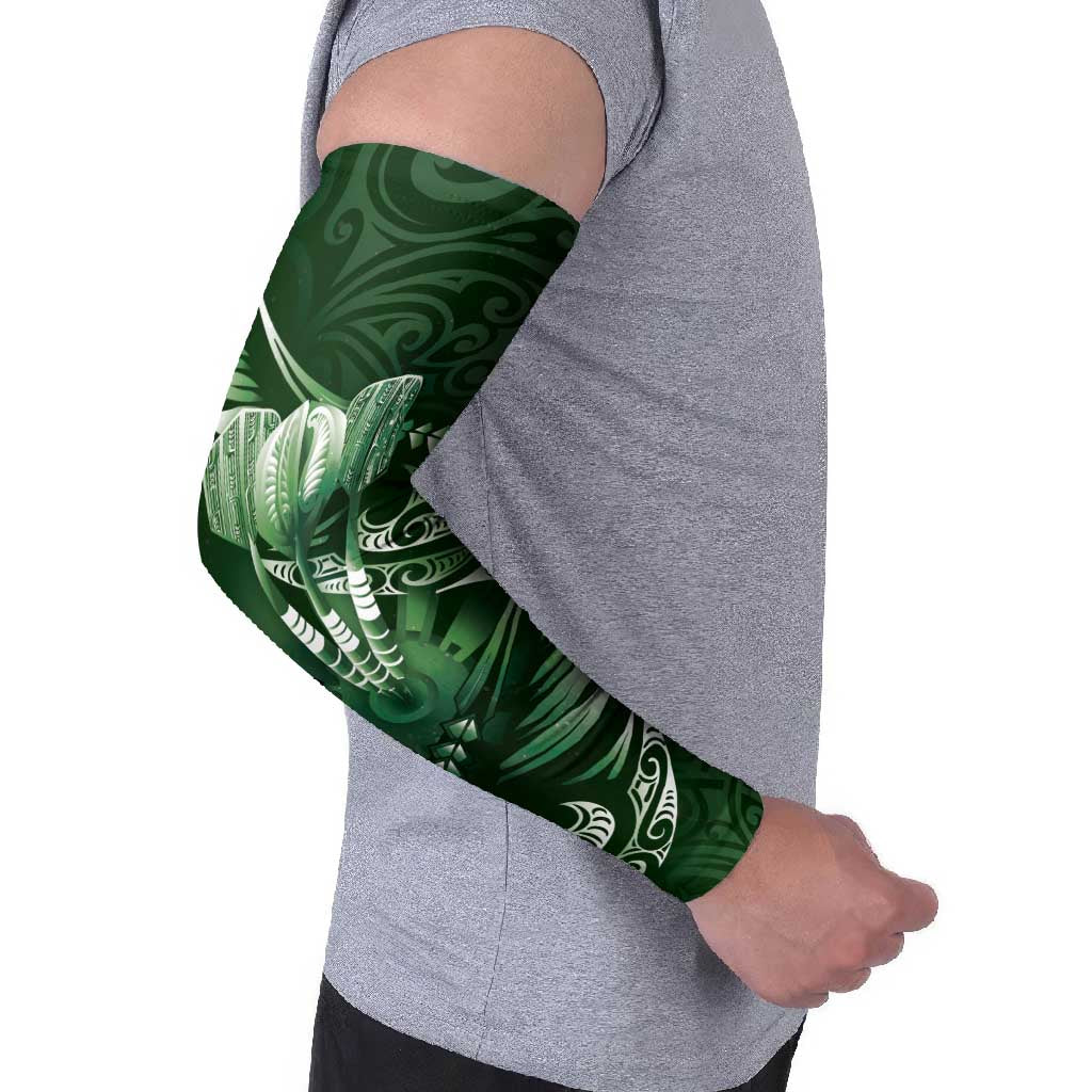 Personalised All Green New Zealand Darts Arm Sleeves Aoteroa Fern Maori Galaxy Style - Polynesian Pride