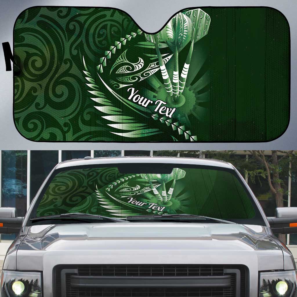 Personalised All Green New Zealand Darts Auto Sun Shade Aoteroa Fern Maori Galaxy Style - Polynesian Pride