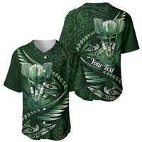 Personalised All Green New Zealand Darts Baseball Jersey Aoteroa Fern Maori Galaxy Style