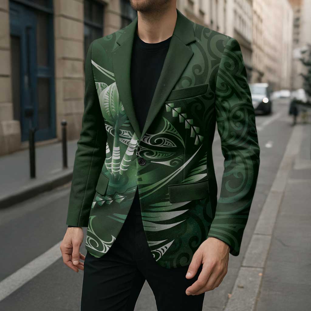 Personalised All Green New Zealand Darts Blazer Aoteroa Fern Maori Galaxy Style - Polynesian Pride