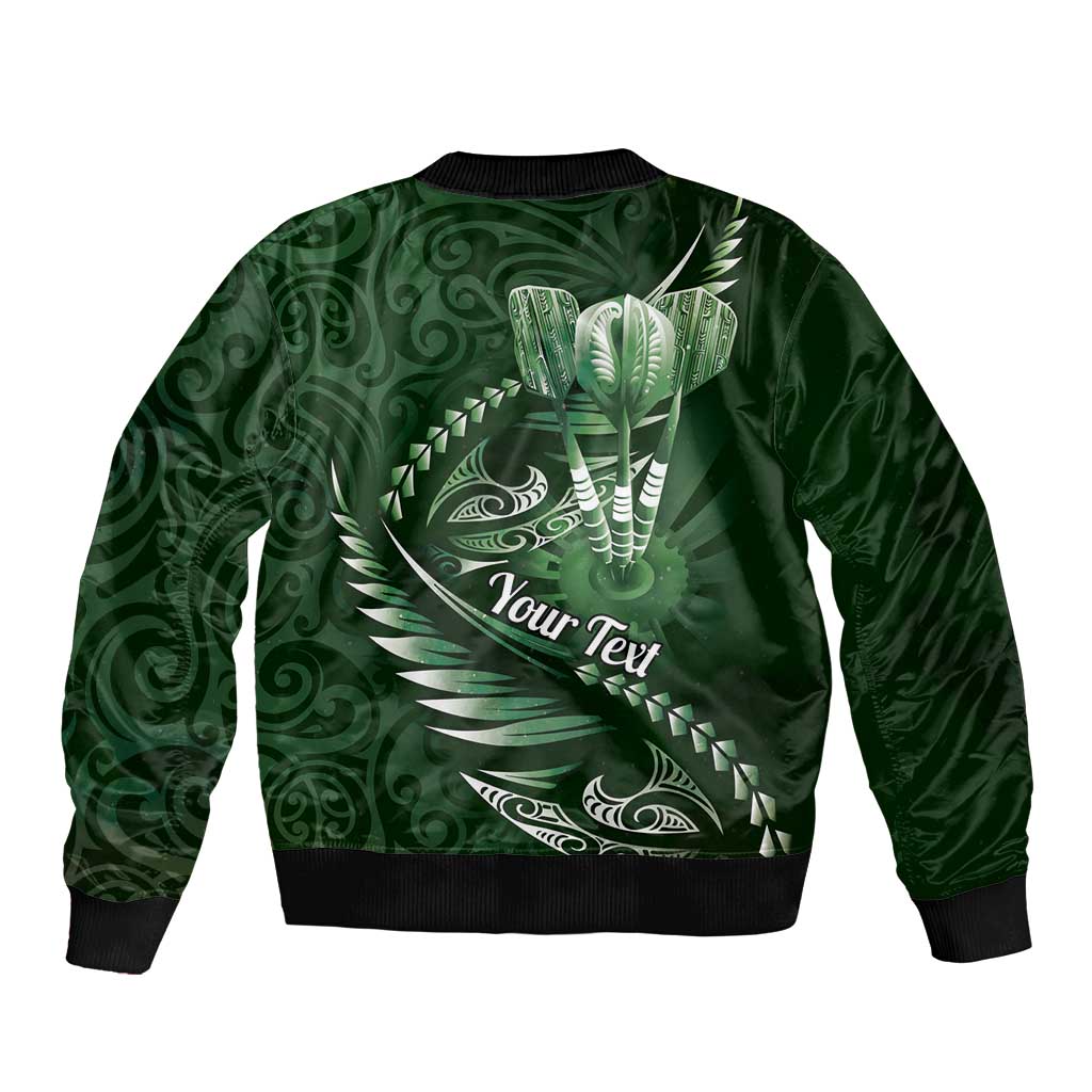 Personalised All Green New Zealand Darts Bomber Jacket Aoteroa Fern Maori Galaxy Style