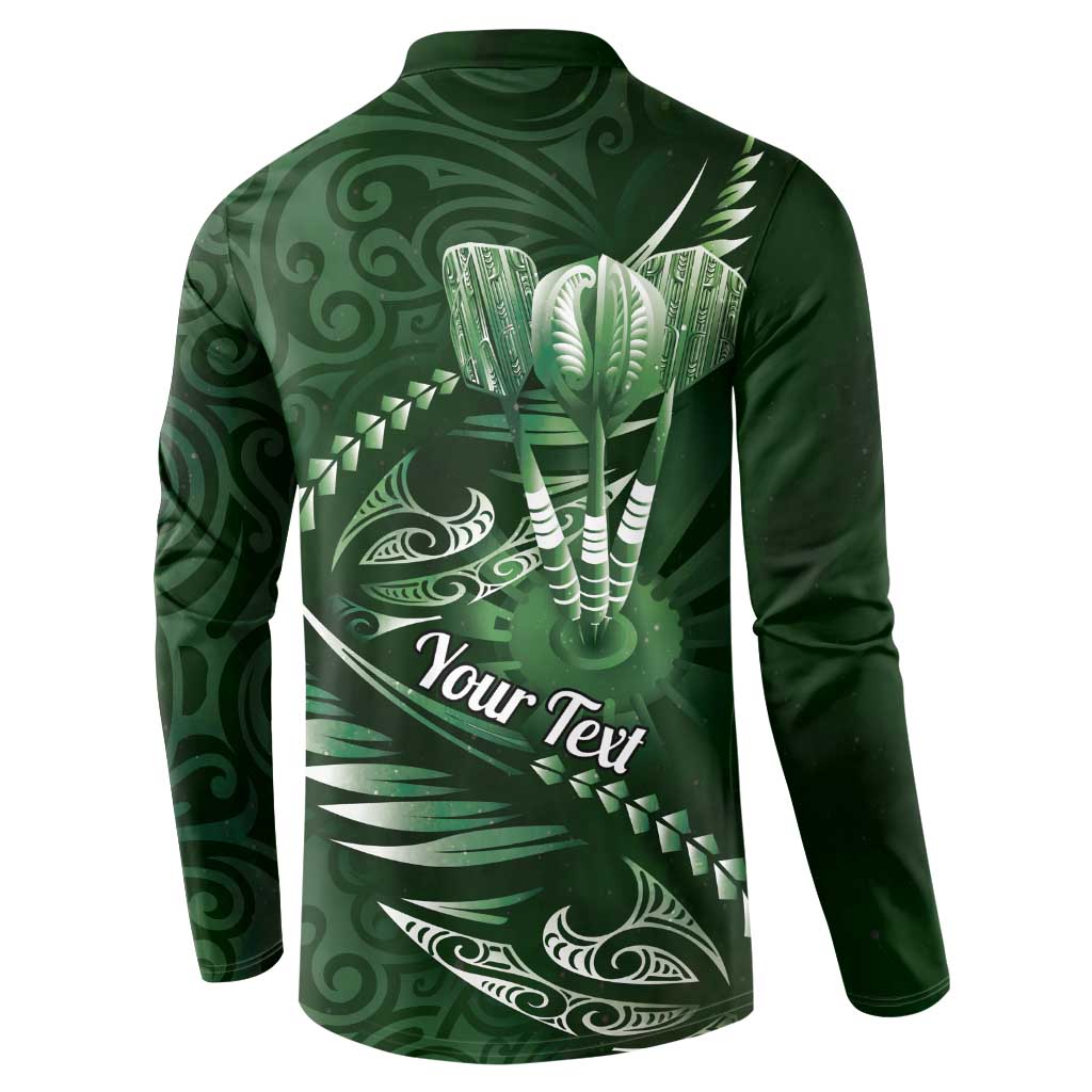 Personalised All Green New Zealand Darts Button Sweatshirt Aoteroa Fern Maori Galaxy Style