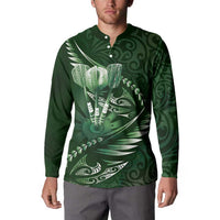 Personalised All Green New Zealand Darts Button Sweatshirt Aoteroa Fern Maori Galaxy Style