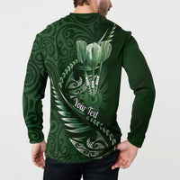 Personalised All Green New Zealand Darts Button Sweatshirt Aoteroa Fern Maori Galaxy Style