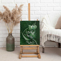 Personalised All Green New Zealand Darts Canvas Wall Art Aoteroa Fern Maori Galaxy Style