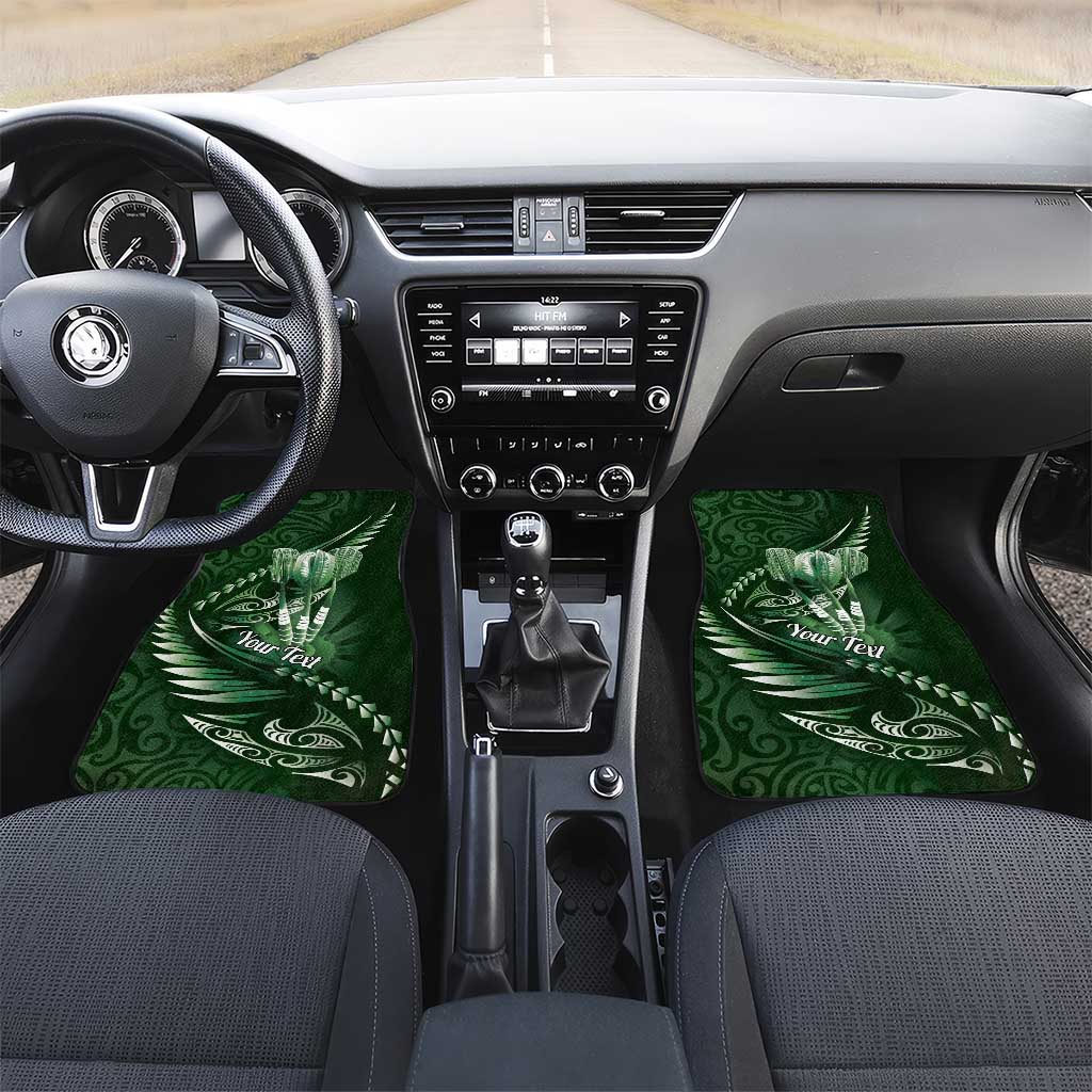 Personalised All Green New Zealand Darts Car Mats Aoteroa Fern Maori Galaxy Style