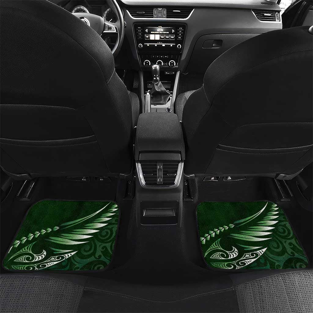 Personalised All Green New Zealand Darts Car Mats Aoteroa Fern Maori Galaxy Style
