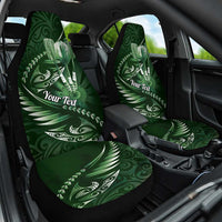 Personalised All Green New Zealand Darts Car Seat Cover Aoteroa Fern Maori Galaxy Style