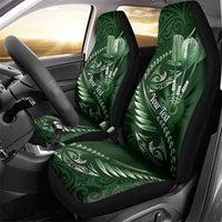 Personalised All Green New Zealand Darts Car Seat Cover Aoteroa Fern Maori Galaxy Style