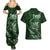 Personalised All Green New Zealand Darts Couples Matching Summer Maxi Dress and Hawaiian Shirt Aoteroa Fern Maori Galaxy Style