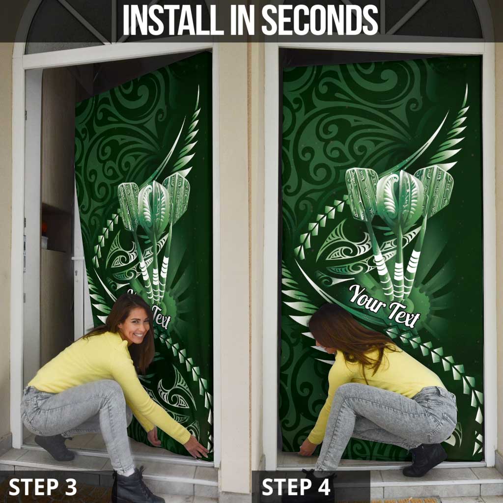 Personalised All Green New Zealand Darts Door Cover Aoteroa Fern Maori Galaxy Style - Polynesian Pride