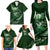 Personalised All Green New Zealand Darts Family Matching Long Sleeve Bodycon Dress and Hawaiian Shirt Aoteroa Fern Maori Galaxy Style
