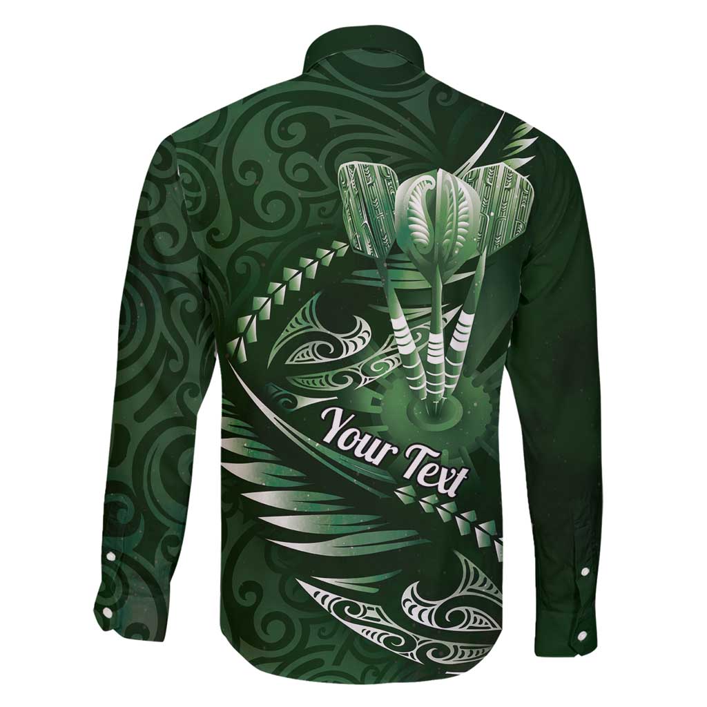 Personalised All Green New Zealand Darts Family Matching Off Shoulder Maxi Dress and Hawaiian Shirt Aoteroa Fern Maori Galaxy Style