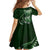 Personalised All Green New Zealand Darts Family Matching Off Shoulder Short Dress and Hawaiian Shirt Aoteroa Fern Maori Galaxy Style