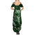 Personalised All Green New Zealand Darts Family Matching Summer Maxi Dress and Hawaiian Shirt Aoteroa Fern Maori Galaxy Style