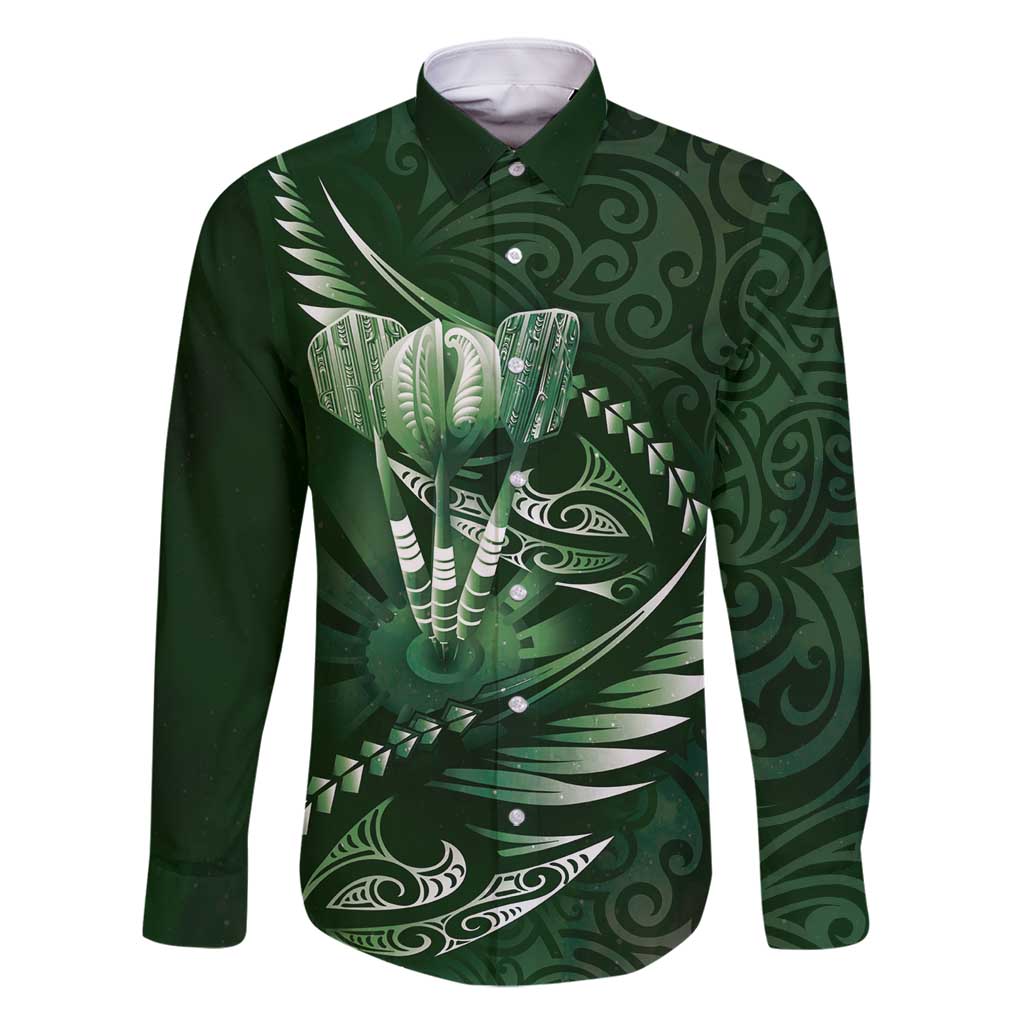 Personalised All Green New Zealand Darts Family Matching Tank Maxi Dress and Hawaiian Shirt Aoteroa Fern Maori Galaxy Style