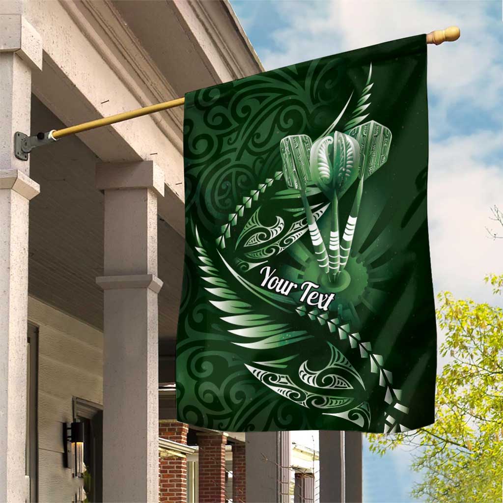 Personalised All Green New Zealand Darts Garden Flag Aoteroa Fern Maori Galaxy Style