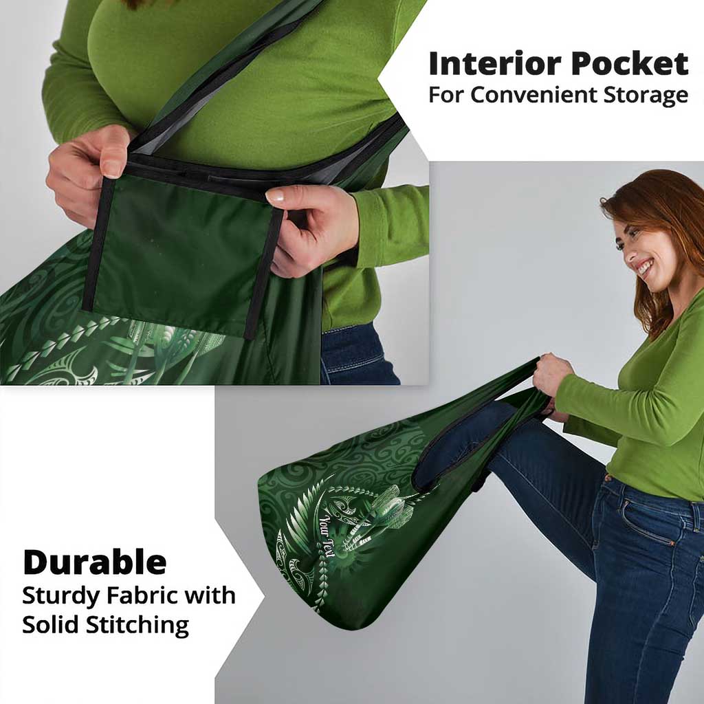 Personalised All Green New Zealand Darts Grocery Bag Aoteroa Fern Maori Galaxy Style