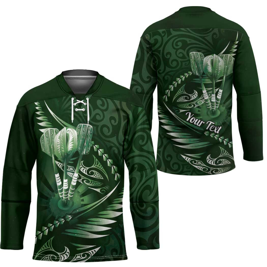 Personalised All Green New Zealand Darts Hockey Jersey Aoteroa Fern Maori Galaxy Style - Polynesian Pride