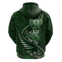 Personalised All Green New Zealand Darts Hoodie Aoteroa Fern Maori Galaxy Style