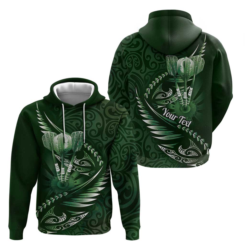 Personalised All Green New Zealand Darts Hoodie Aoteroa Fern Maori Galaxy Style