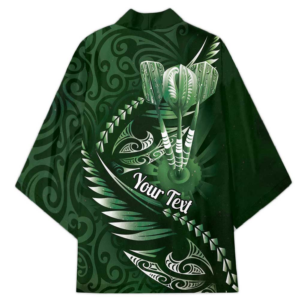 Personalised All Green New Zealand Darts Kimono Aoteroa Fern Maori Galaxy Style - Polynesian Pride